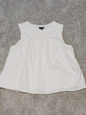 Who What Wear White Sleeveless Babydoll Tank